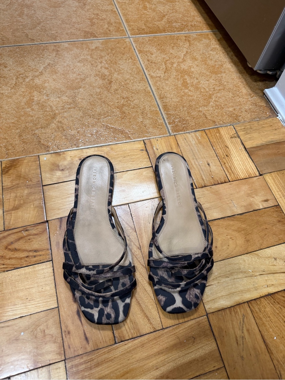 Veronica Beard Leopard-Print Slide Sandals in Brown and Black